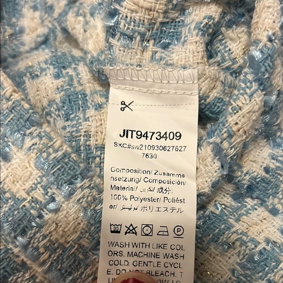 Blue and Cream Tweed Skirt - Picture 8 of 8